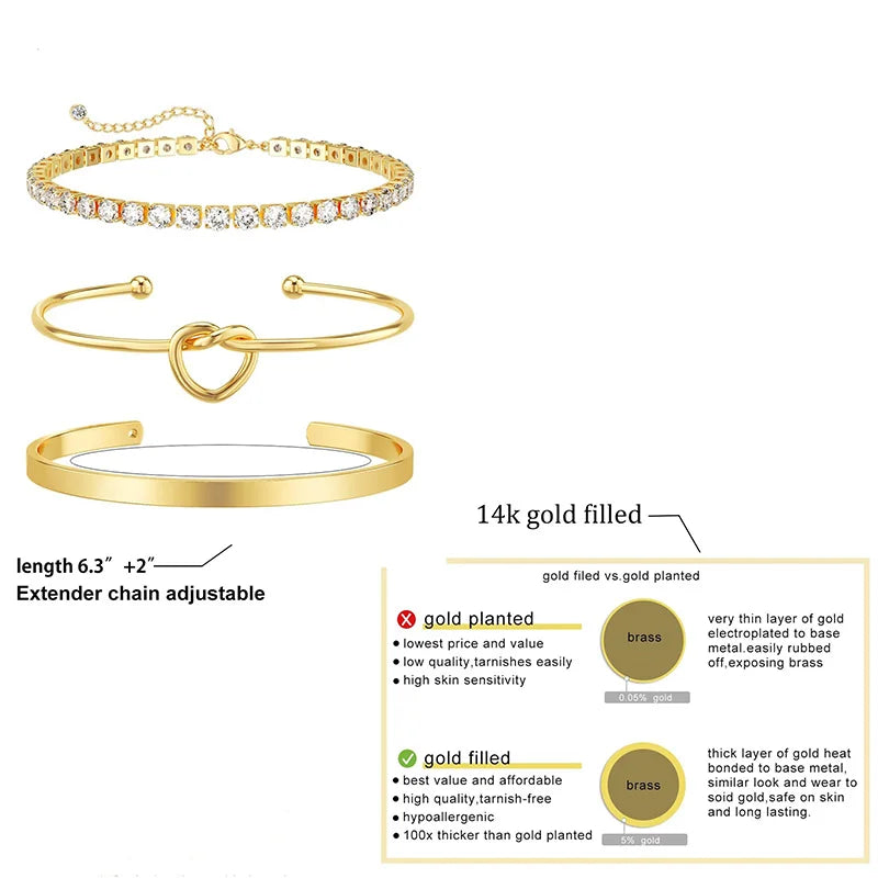 Gold Plated Stainless Steel Bracelet Set