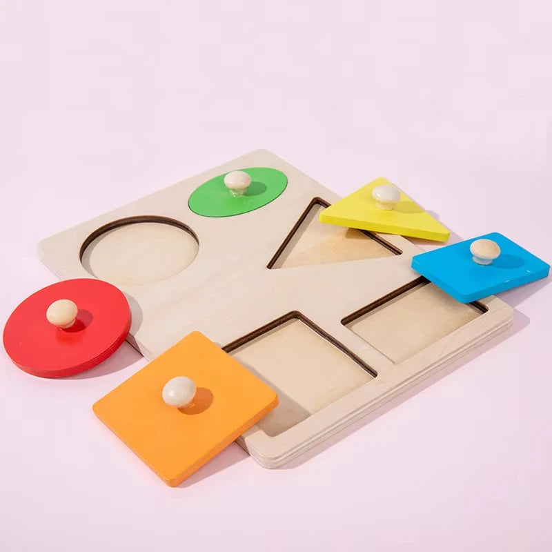 Wooden Montessori Geometric Shape Peg Puzzle