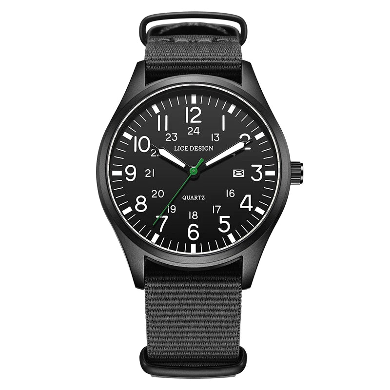 Men's Military Sports Quartz Watch with Nylon Strap