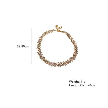 Geometric Rhinestone Crystal Choker Necklace