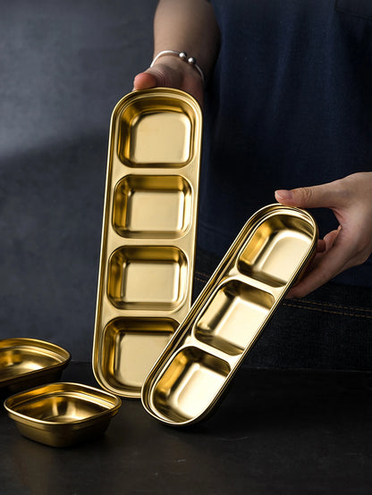 Korean Style Stainless Steel Sauce & Seasoning Serving Dish