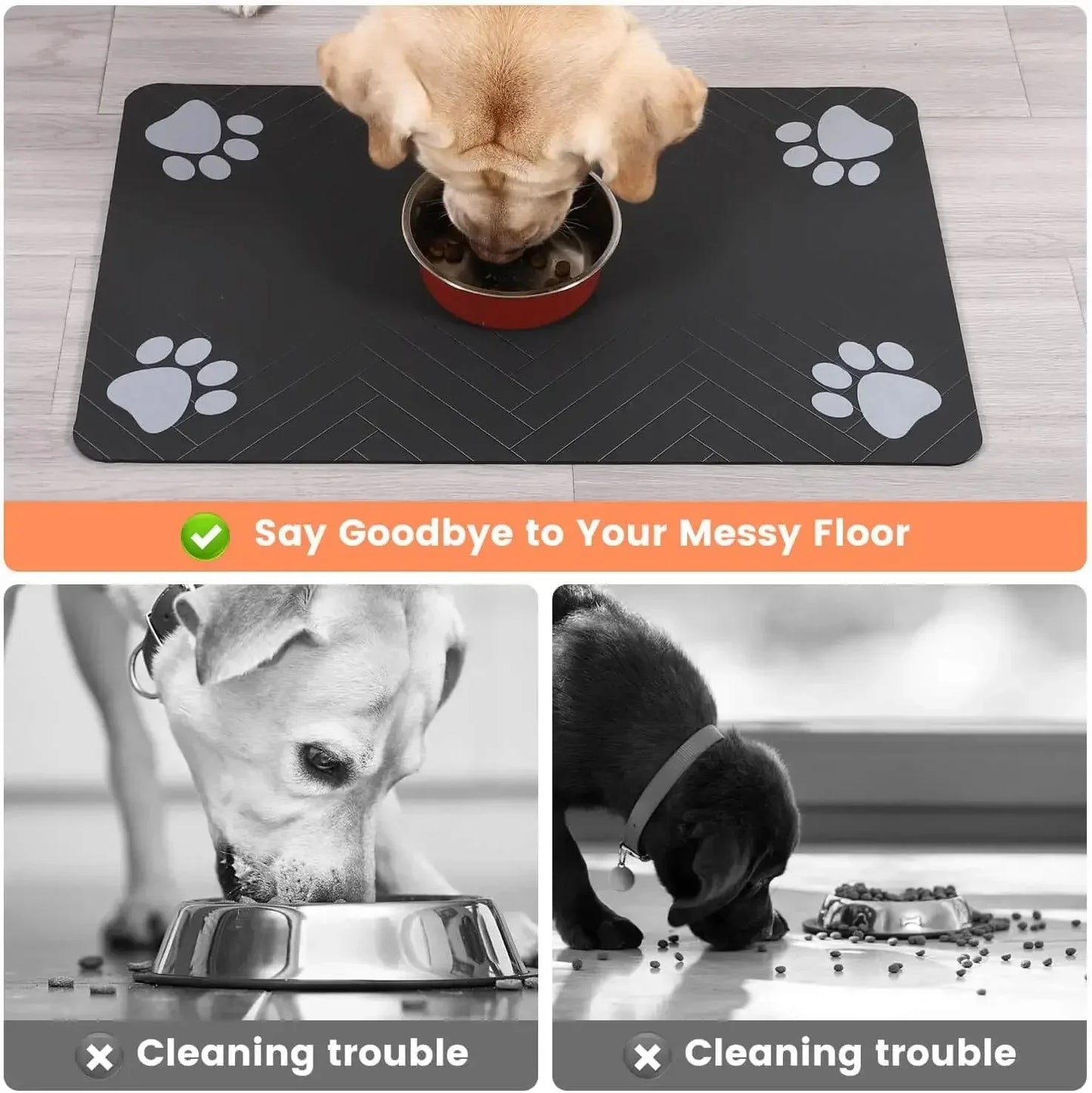 Absorbent Waterproof Food & Water Bowl Placemat