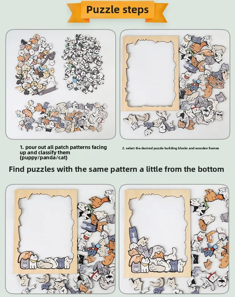 Wooden Animal Shape Brain Puzzle
