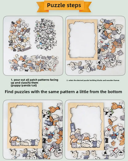 Wooden Animal Shape Brain Puzzle
