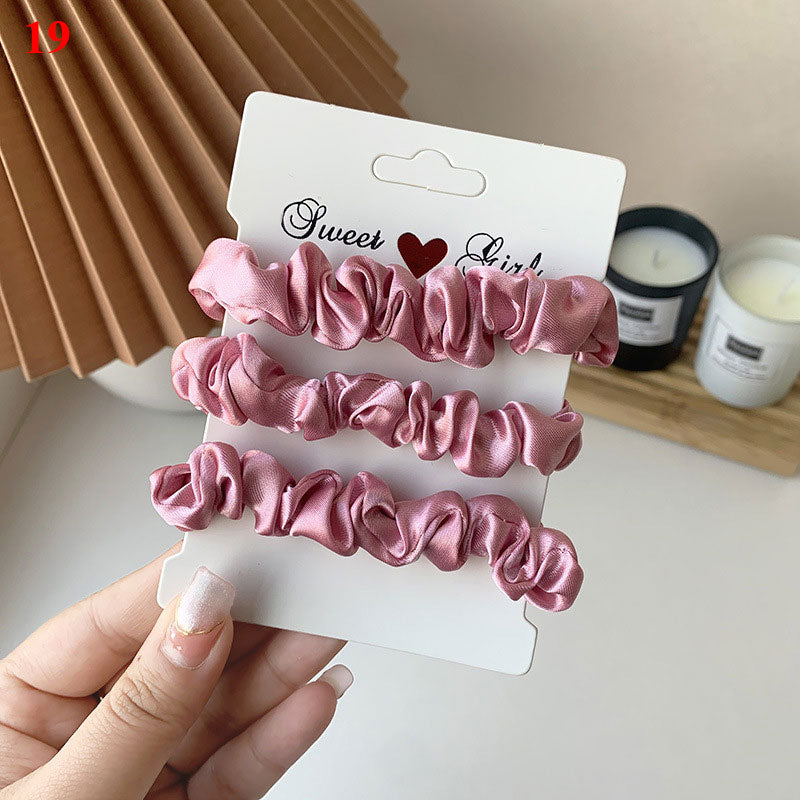 3Pcs/set Silk Satin Hair Rubber Bands