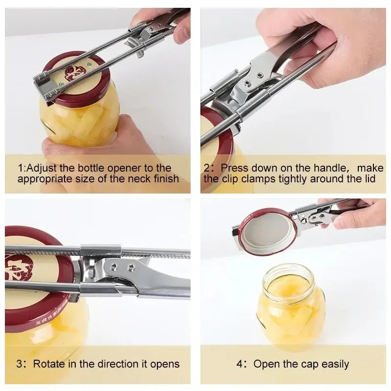 Adjustable Stainless Steel Jar & Bottle Opener