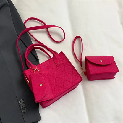Felt Tote, Crossbody Bag & Wallet Set for Everyday Use