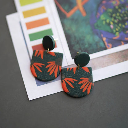 Art Floral Pattern Earrings