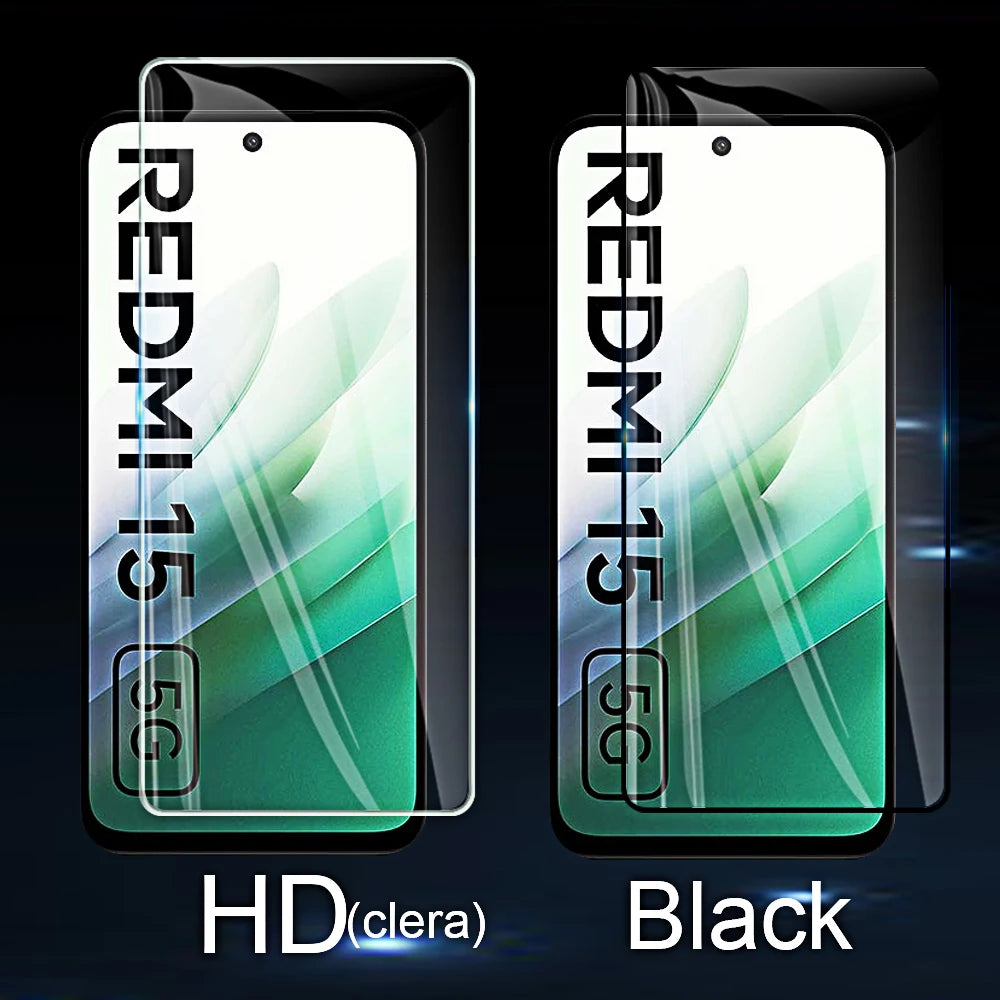 4Pcs Tempered Glass Screen Protector for Redmi 15