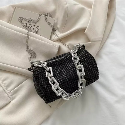 Rhinestone Chain Evening Crossbody Bag