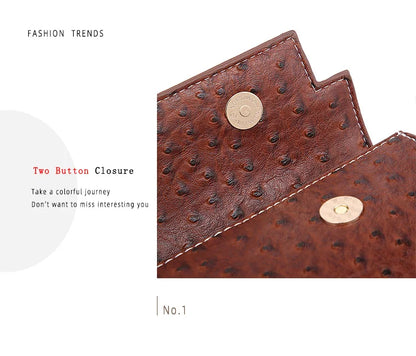 Ostrich Print PU Leather Shoulder Bag