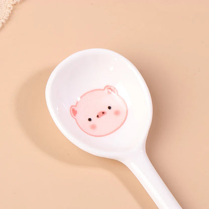 Pig Ceramic Soup Spoon