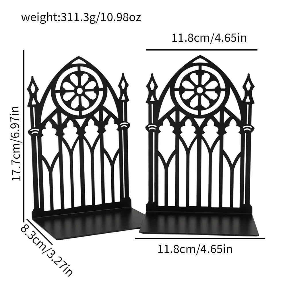 Metal Book Ends – Heavy Duty Non-Skid Book Supports for Shelves