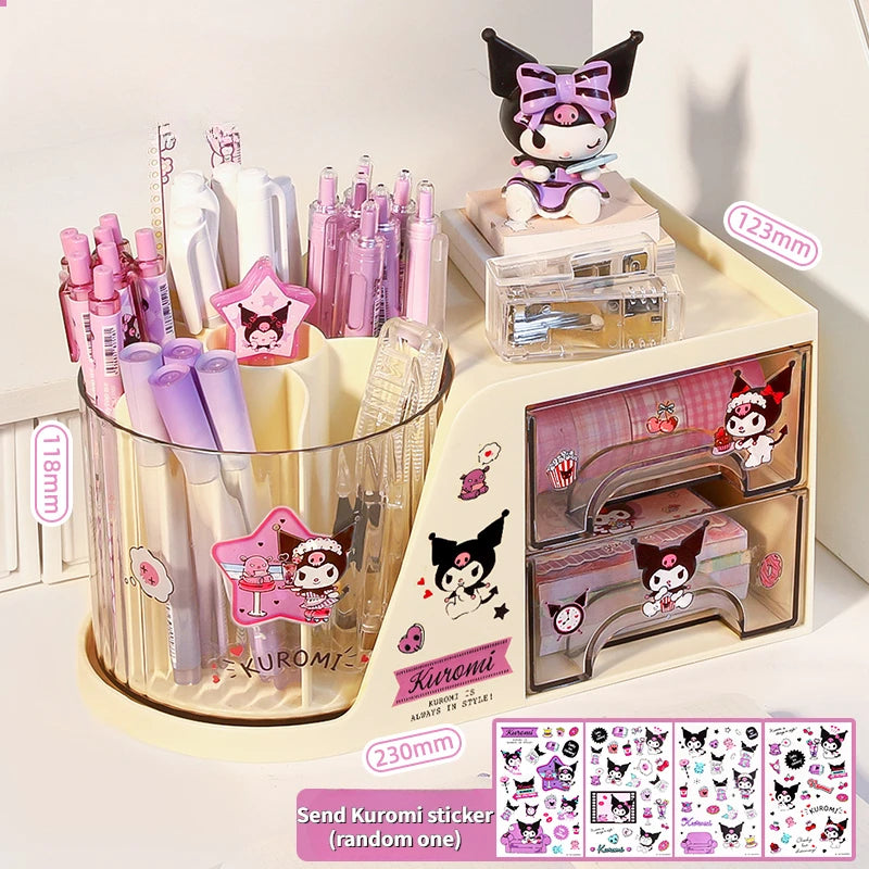 Sanrio Kuromi Rotating Pen Holder Storage Box Organizer