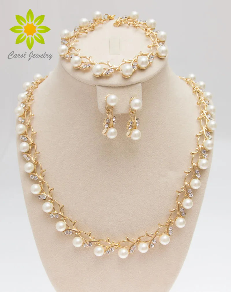 Pearl Gold /Silver Plated Jewelry Sets