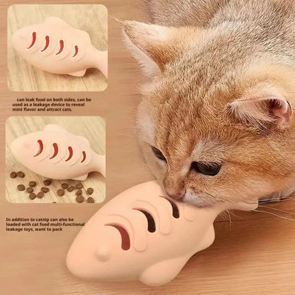 Interactive Silicone Fish Treat Dispenser Cat Toy