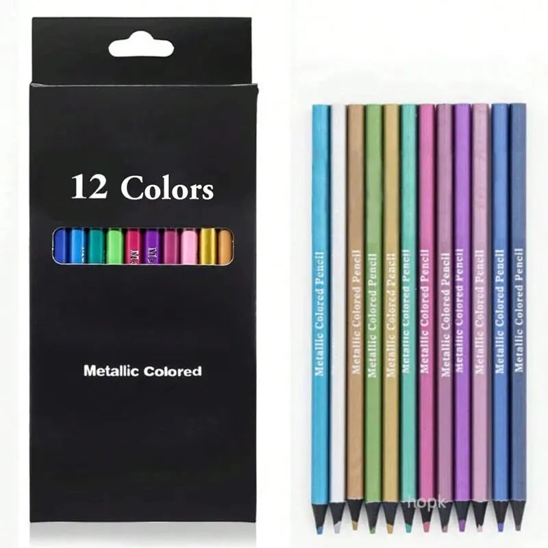 12 Color Metallic Colored Pencils