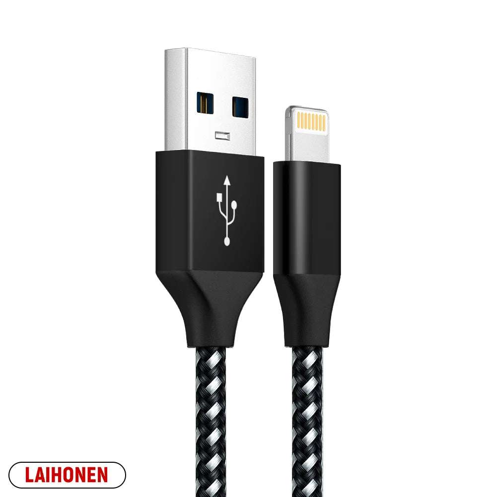 LAIHONEN USB-A to Lightning Braided Charging Cable
