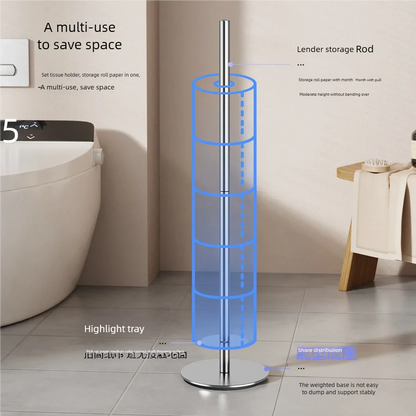 Freestanding Toilet Paper Holder with Storage