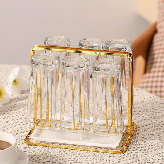 Metal Cup Drying & Drain Rack with Tray
