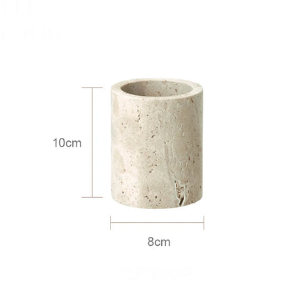 Travertine-Style Bathroom Accessories Set