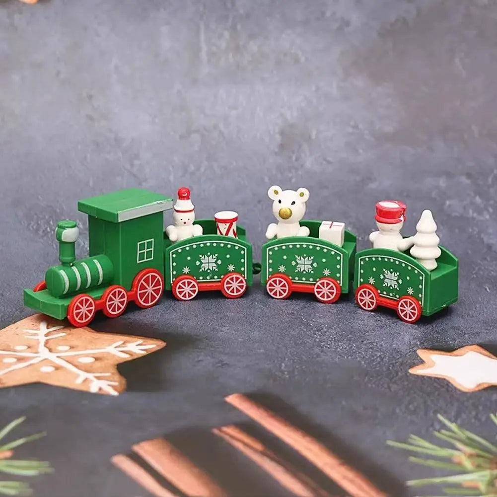 Painted Christmas Train Tabletop Ornament