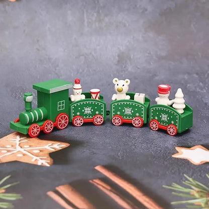 Painted Christmas Train Tabletop Ornament