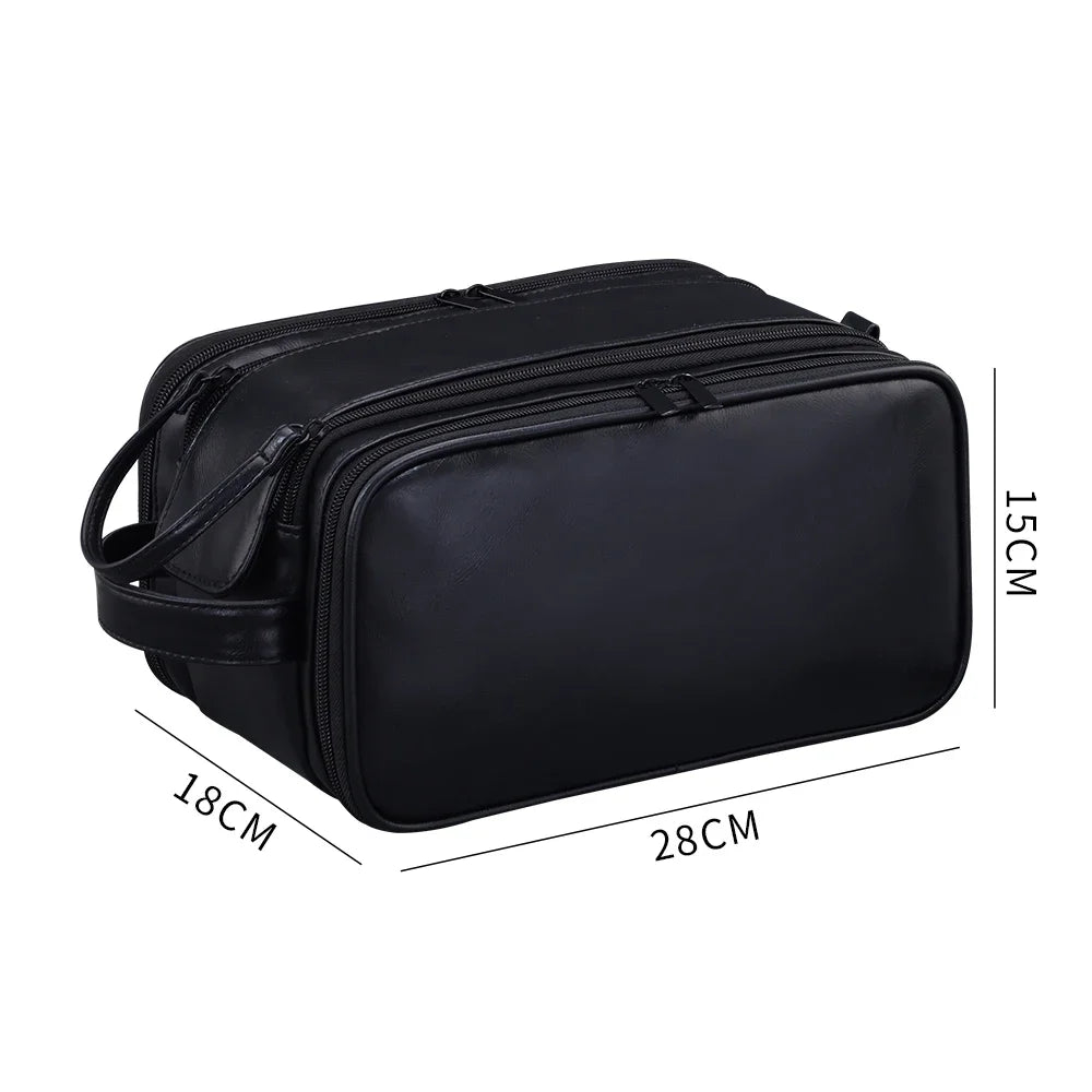 Travel PU Leather Toiletry Organizer Bag