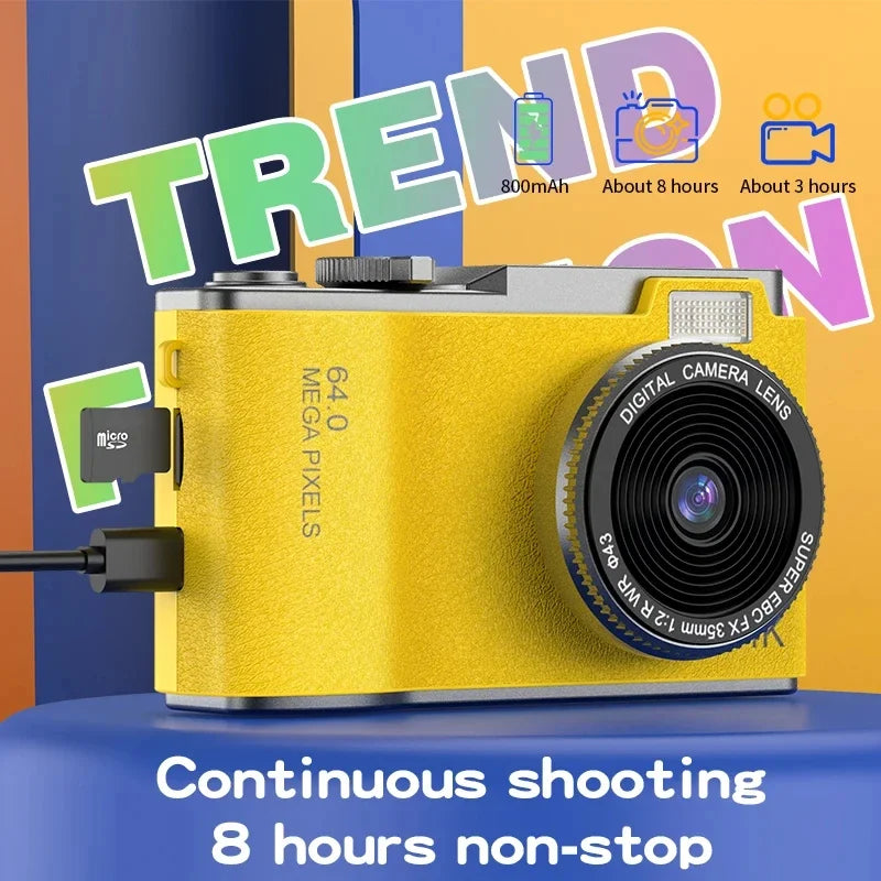 4K Digital Camera with 48MP Autofocus & 64GB SD Card