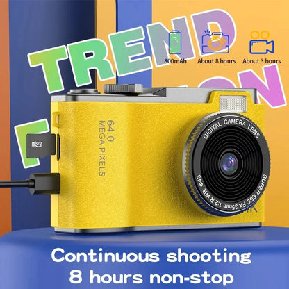 4K Digital Camera with 48MP Autofocus & 64GB SD Card