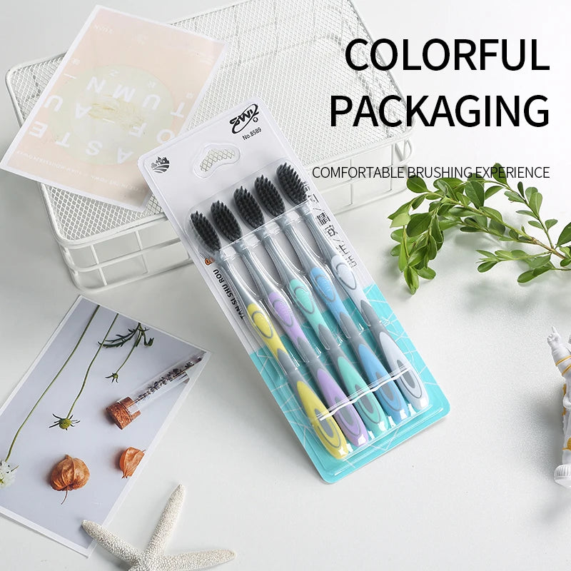 Bamboo Charcoal Soft Toothbrush Set
