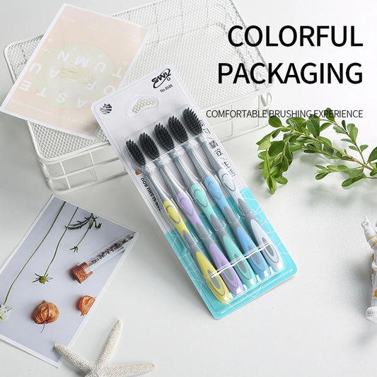 Bamboo Charcoal Soft Toothbrush Set