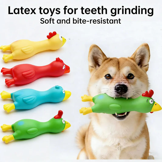 Natural Latex Chicken Squeaky Dog Chew Toy