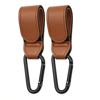 Leather Stroller Hook Set