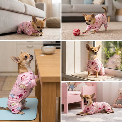 Dinosaur Dog Pajamas – Soft Four-Legged Pet Jumpsuit
