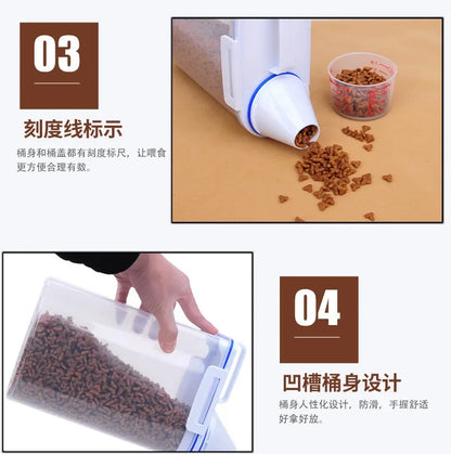 Premium Airtight Pet Food Storage Container with Measuring Cup
