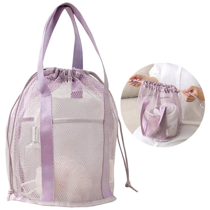Foldable Drawstring Mesh Toiletry Storage Bag