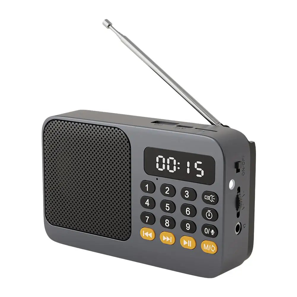 Portable FM Radio & Bluetooth Speaker with LED Light