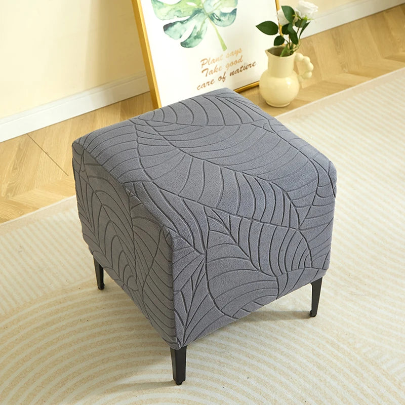 Elastic Jacquard Ottoman Footstool Cover