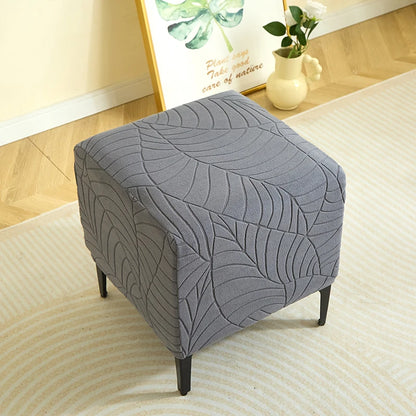 Elastic Jacquard Ottoman Footstool Cover