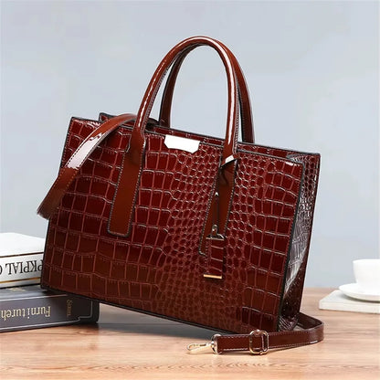 Large Capacity Women’s Leather Tote Handbag