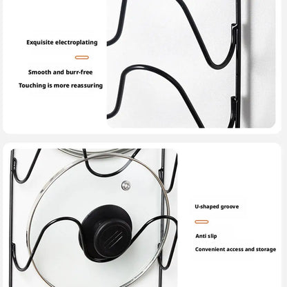 Wall Mounted Pot Lid Organizer Rack