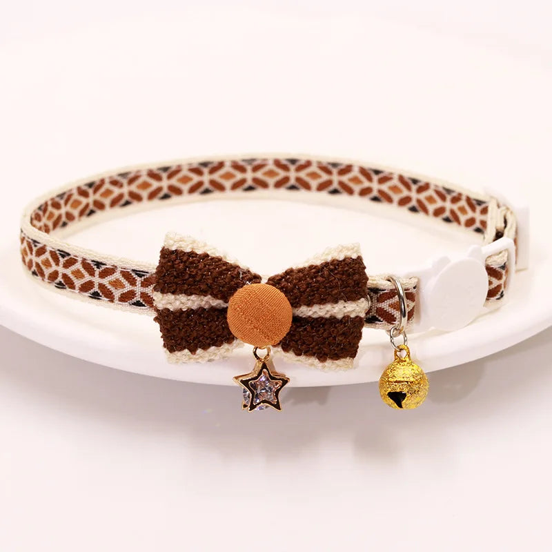 Breakaway Bowknot Cat Collar with Bell