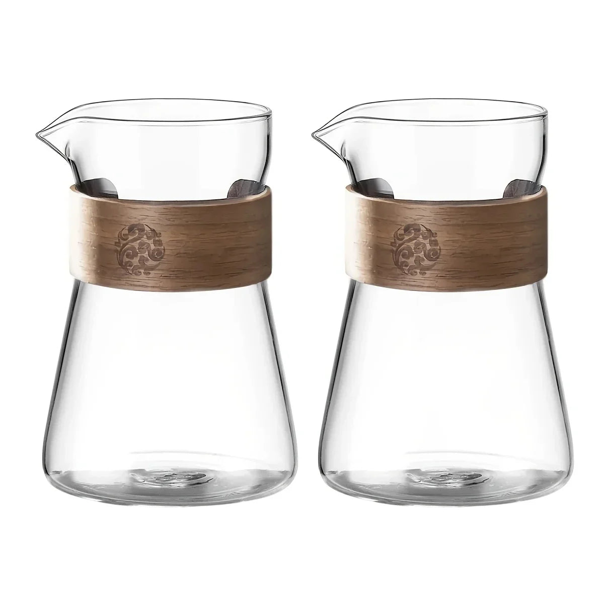 500ml Heat-Resistant Glass Coffee Carafe with Wooden Collar