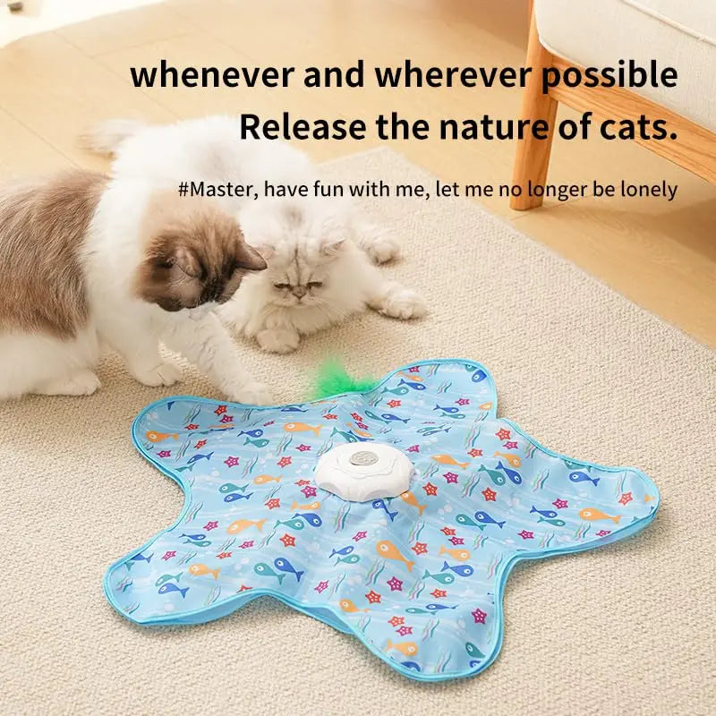 Interactive Hide & Seek Cat Toy with Moving Feather