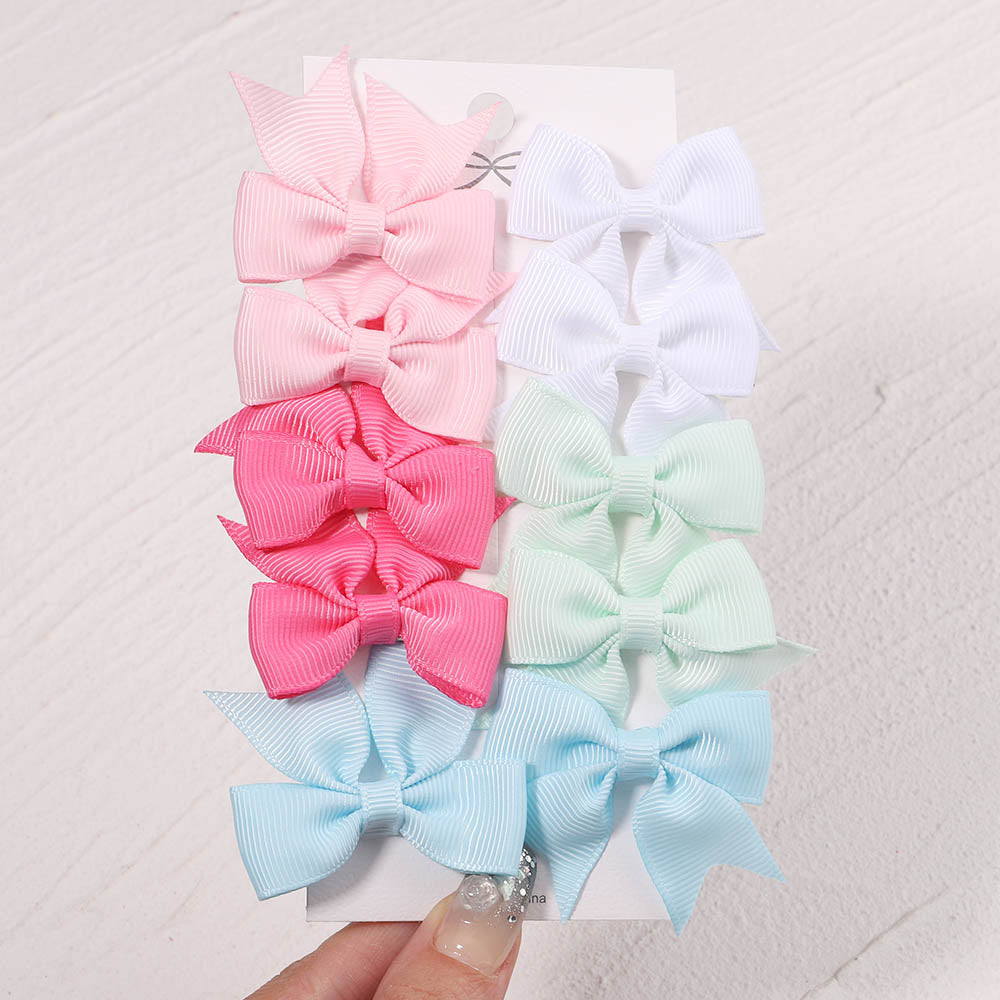 10Pcs/Set  Ribbon Bowknot Hair Clips