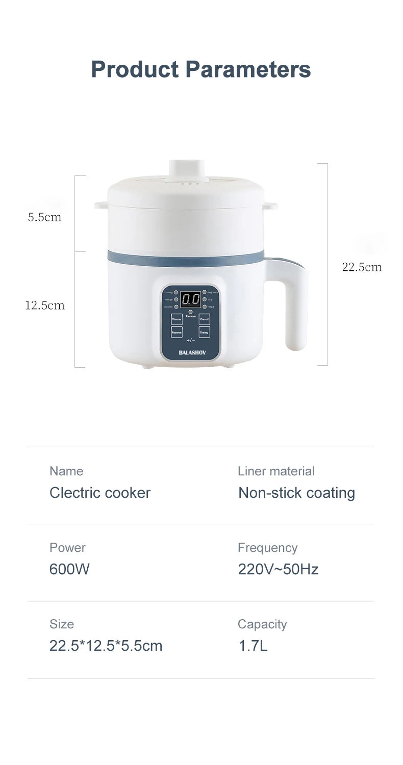 Compact Electric Rice Cooker & Food Steamer