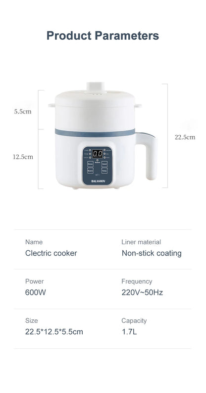Compact Electric Rice Cooker & Food Steamer