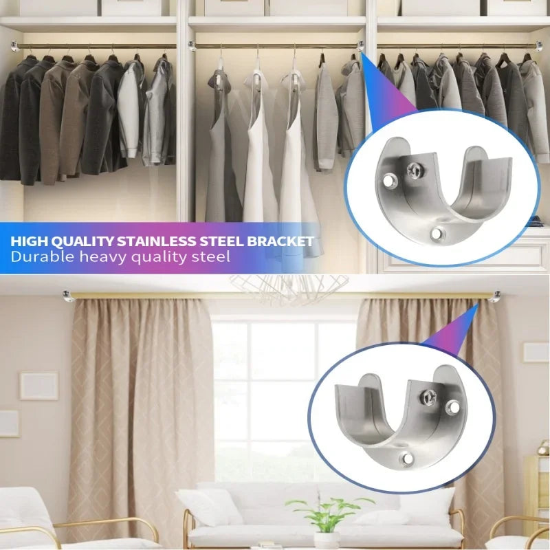 304 Stainless Steel Wardrobe Rod Brackets