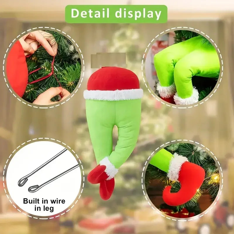 Plush Santa & Elf Legs Christmas Decoration